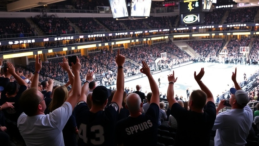Cheering fans in Spurs arena capture San Antonio Spurs highlights.