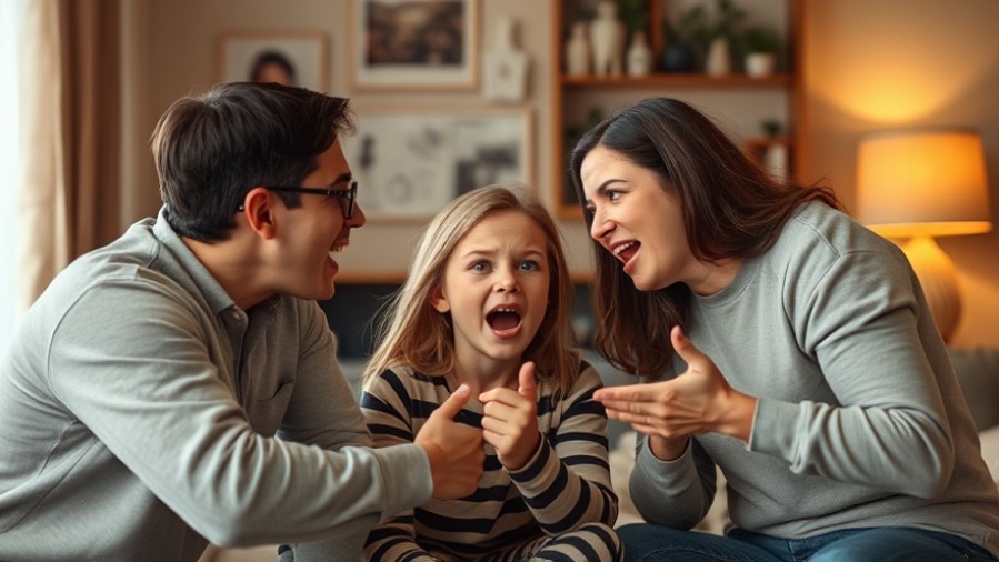 Family communication breakdown: an angry family in conflict, highlighting the need for supportive therapy.