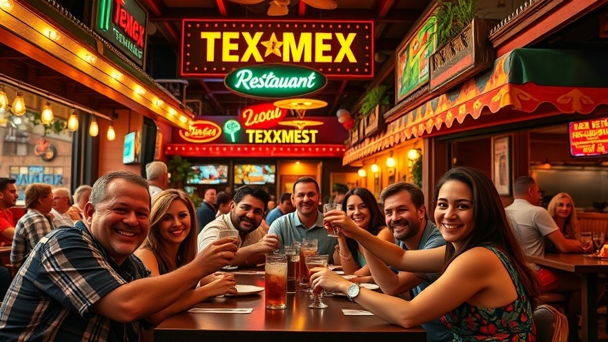 Vibrant Tex-Mex restaurant scene showcasing Houston food festivals with joyful diners.