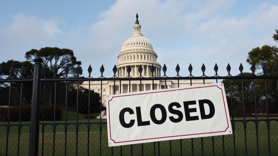 US Capitol building with 'CLOSED' sign amid government shutdown news