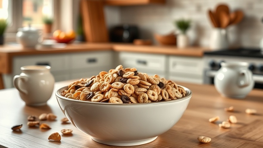 Delicious whole grain cereal bowl on kitchen table, healthy breakfast alternatives.