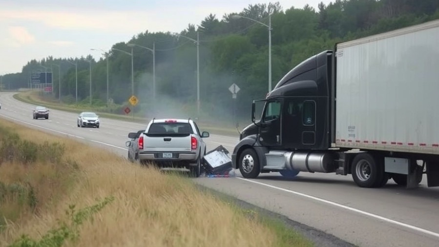 Pickup truck collision with 18-wheeler, highlighting negligence in truck driving.