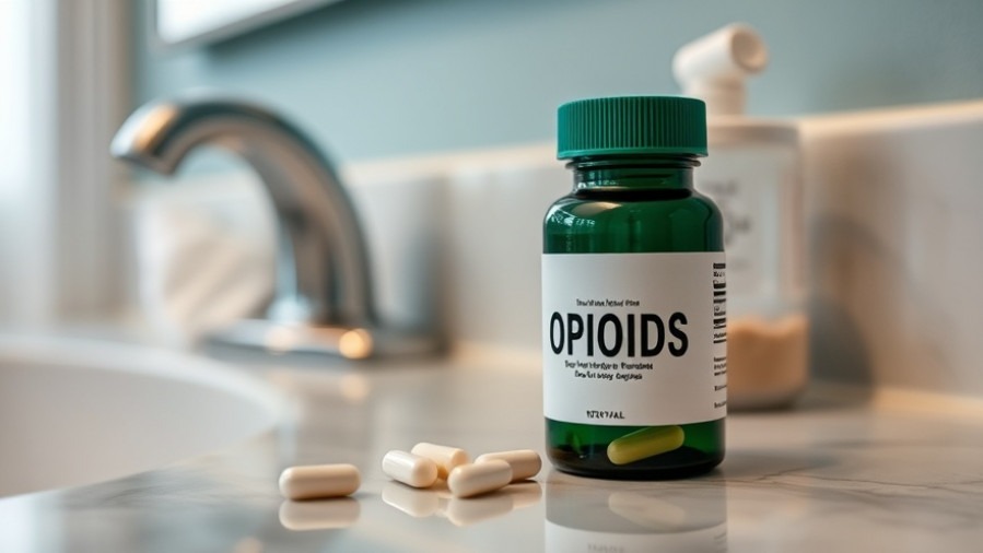 Pill bottle labeled 'OPIOIDS' highlighting chronic pain solutions in holistic pain management.