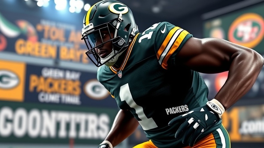 Dynamic Green Bay Packers player showcasing athletic prowess in vibrant colors.