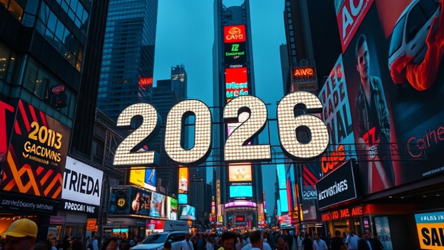 Glowing '2026' numbers in Times Square during New Year's Day celebrations.