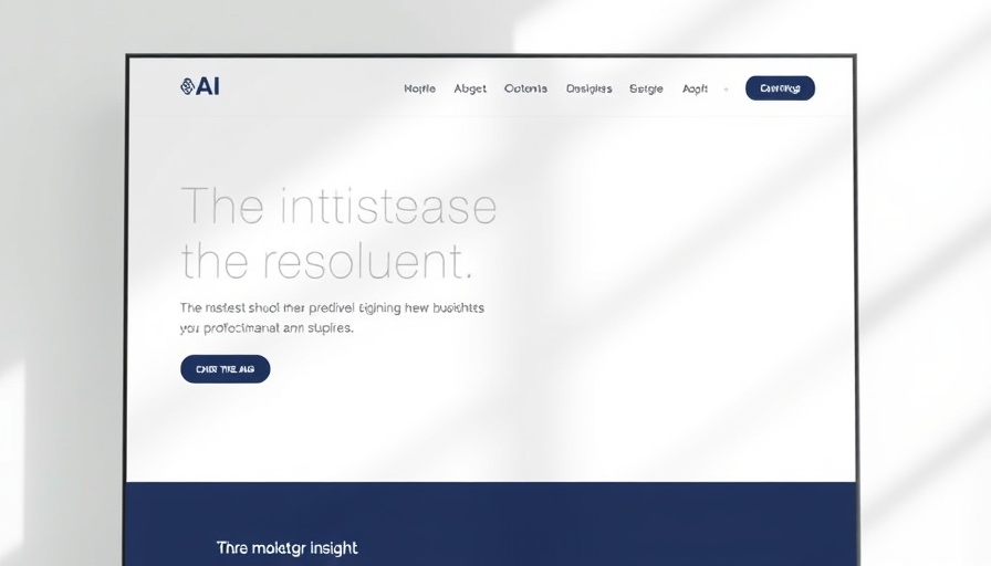 Minimalistic webpage design highlighting AI for lawyers