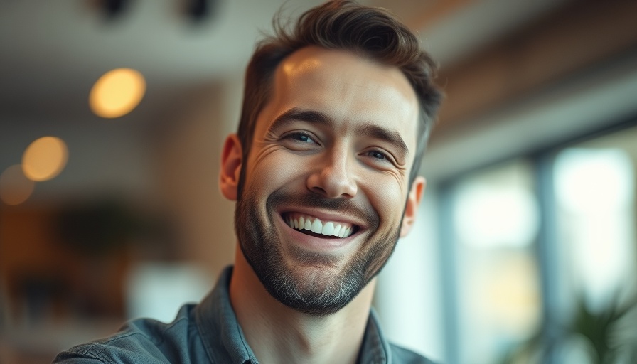 Professional man smiling, AI for lawyers concept
