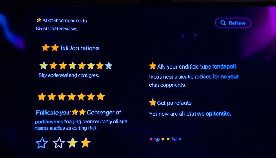 AI Voice Agents for Business digital interface with user reviews and typography.