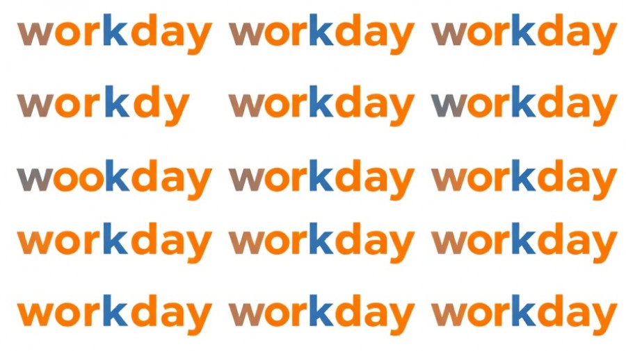 Blue and orange 'workday' logos on white background.