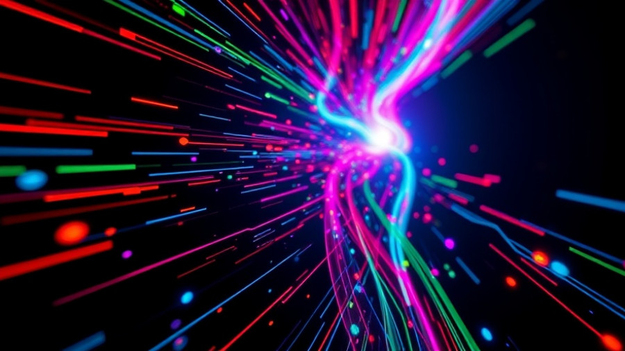 Colorful light trails symbolizing code generation in software development