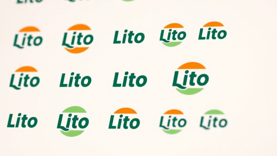 Stylized Lito logos in a grid pattern on a light background; ai for lawyers.