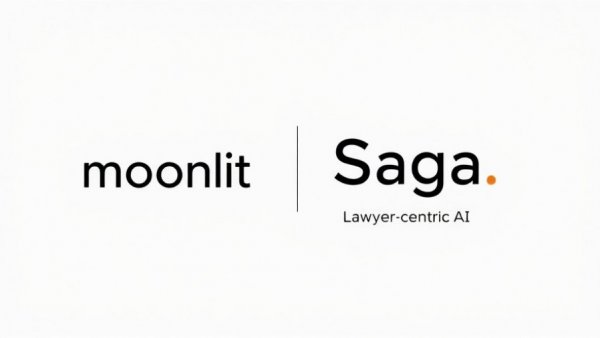 Minimalist logo for moonlit and Saga's lawyer-centric AI.