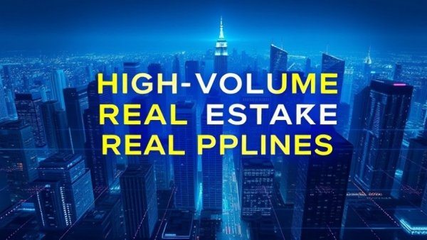 Futuristic cityscape highlighting AI for high-volume real estate pipelines.