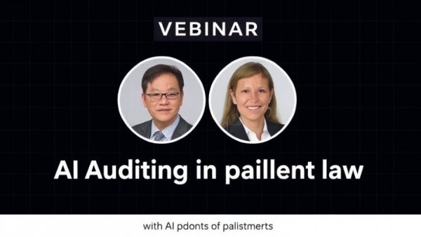 Webinar on AI for lawyers featuring experts discussing AI auditor for plaintiff law.