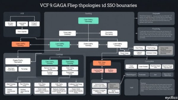 VCF 9.0 GA Fleet Topologies and SSO Boundaries diagram with flowchart.