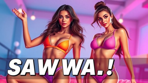 Colorful ad for AI voice agents with women and five-star rating.