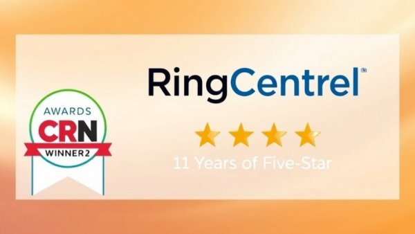 Award announcement for RingCentral Reach, AI voice agents for business.