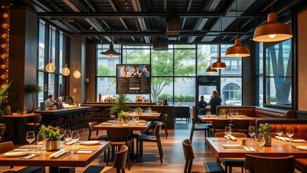 AI for lawyers event invitation in modern restaurant.
