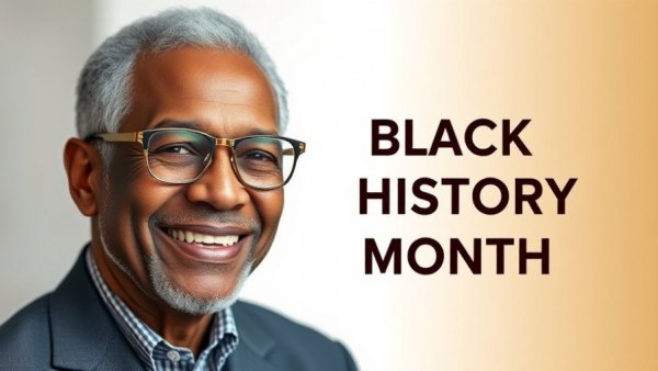 Black History Month business contributions portrait with text overlay.
