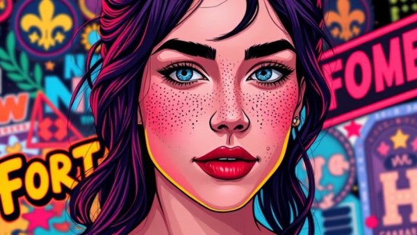 Camsoda AI Image Generator Pricing: vibrant ad with a woman's face.