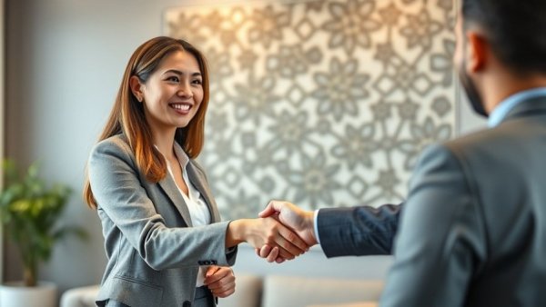 Businesswoman discussing AI in Banking during a meeting