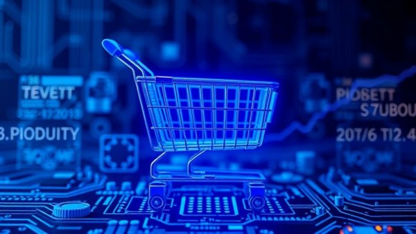 AI for Ecommerce Growth digital shopping cart background
