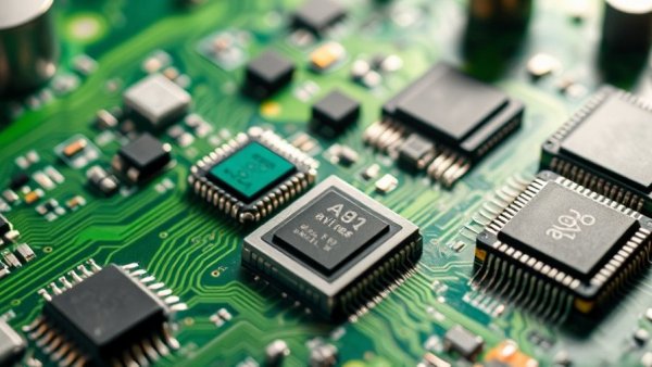 Close-up of AI chips on a circuit board depicting export regulations theme.