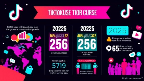 Infographic on TikTok Statistics 2025, global user growth details.