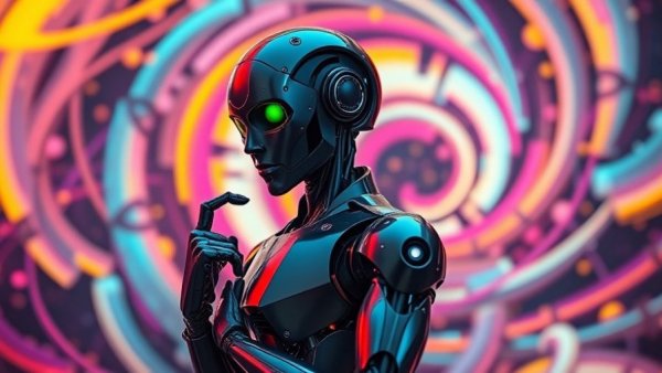 Futuristic humanoid robot illustrating AI voice agents for business