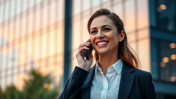 Businesswoman discussing AI adoption challenges in urban environment.