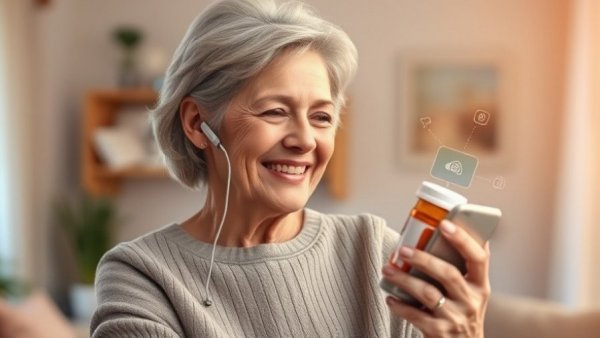 AI IVR systems concept with woman on phone and tech icons.