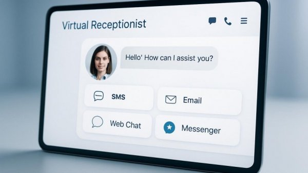 Best virtual receptionist for law firms in 2026 featuring a messaging interface.