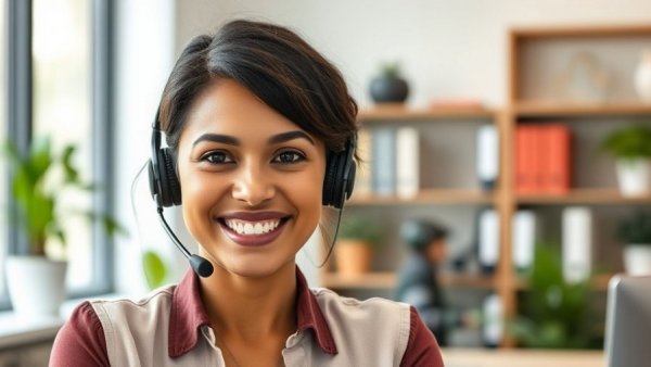 Professional woman engaging in enterprise communications