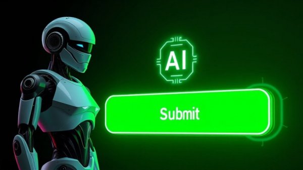 Futuristic robot and submit button, Where to Submit Your AI Tool