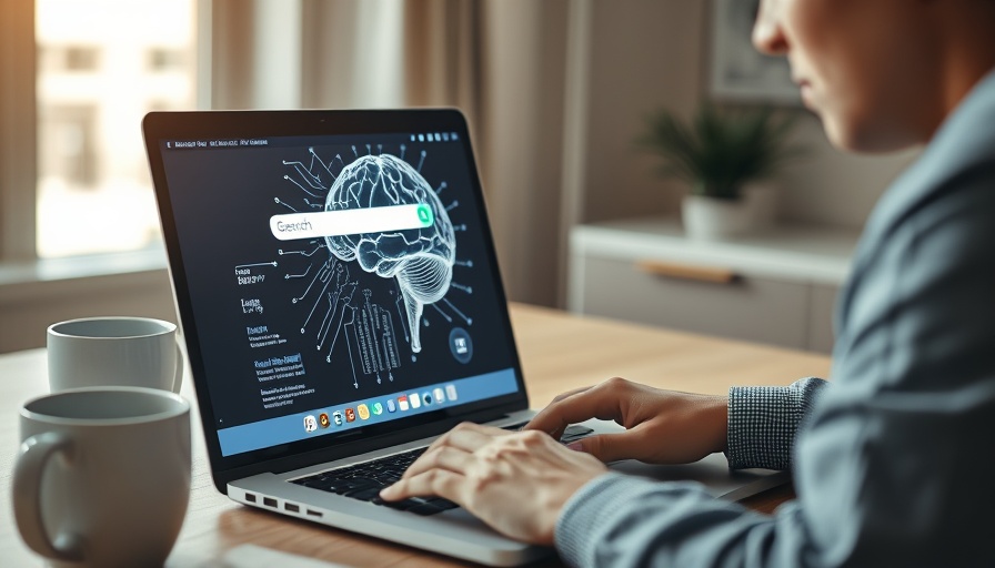 AI training investment concept with digital brain on laptop screen.