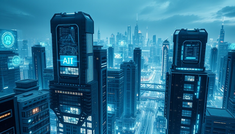 AI and Big Data in Real Estate: Tech-integrated cityscape with digital overlays