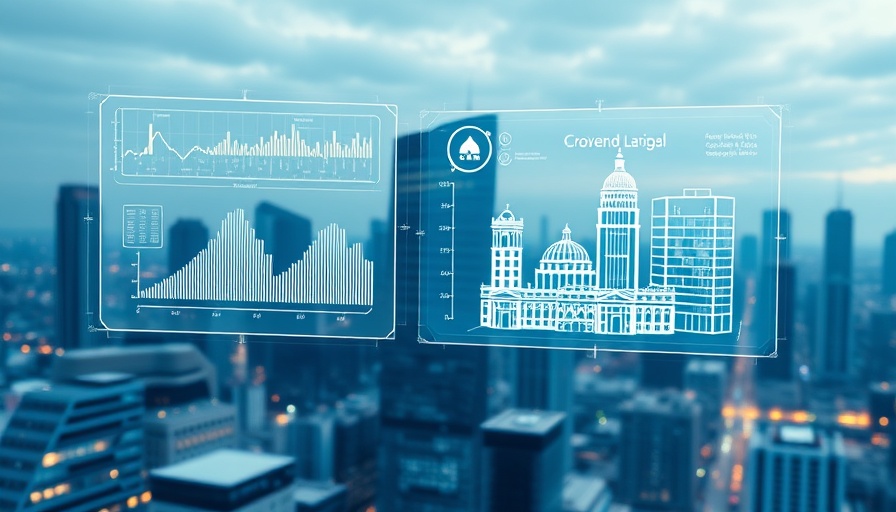 AI interface with holographic charts for real estate lending.