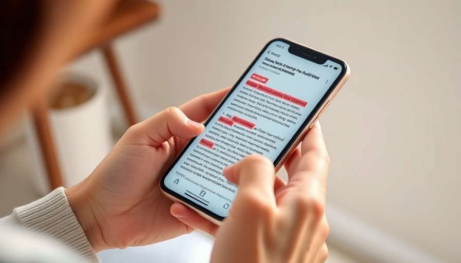 Hand holding smartphone with edited text for AI voice agents for business.