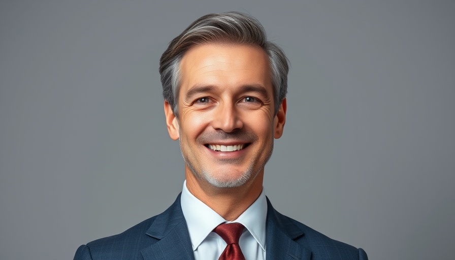 CEO portrait in a formal suit, smiling confidently.