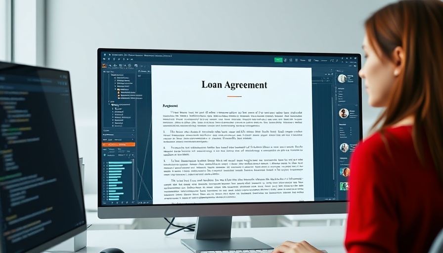 AI for lawyers, digital document interface with loan agreement.