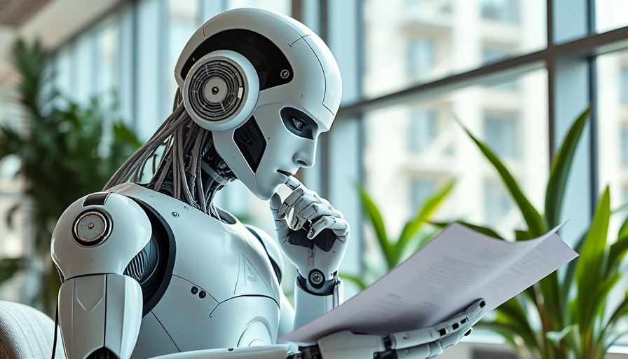 AI-driven client apps robot understanding APIs in a modern office.