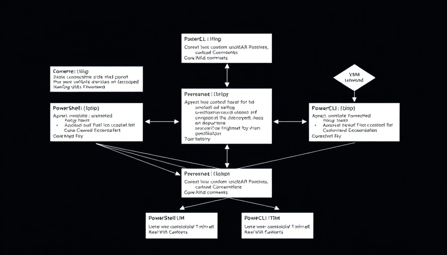 PowerCLI and Python Automation flowchart showing script integration