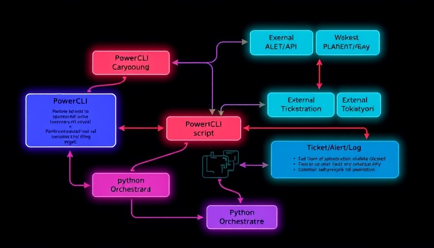 Flowchart of integrating PowerCLI with external APIs using orchestration