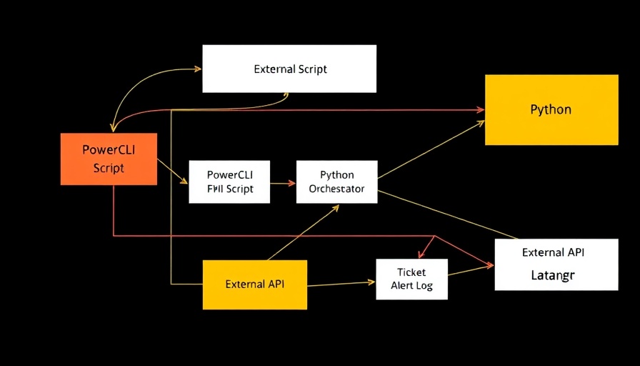 Flowchart of integrating PowerCLI with external APIs.