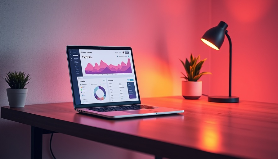 AI Workforce Management RingCX analytics on a laptop in a modern workspace.