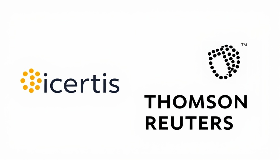 Corporate logos of Icertis and Thomson Reuters on a white background.