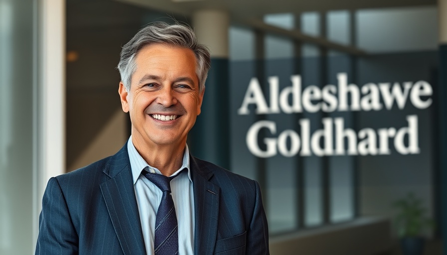 A smiling professional man with Addleshaw Goddard logo. AI for lawyers context.