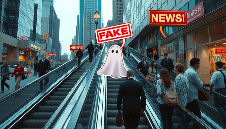 AI Voice for Business concept in urban business setting with escalators.