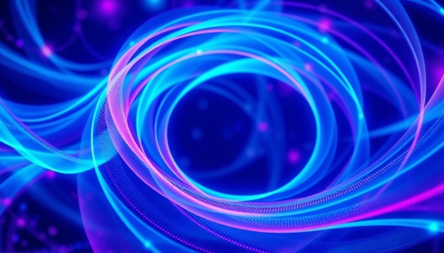 Abstract art illustrating MCP in AI Development with swirling curves.