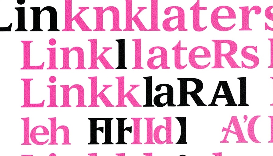 Elegant text grid pattern featuring 'Linklaters' and 'LEGORA'.